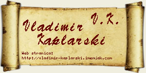 Vladimir Kaplarski vizit kartica